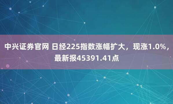 中兴证券官网 日经225指数涨幅扩大，现涨1.0%，最新报45391.41点