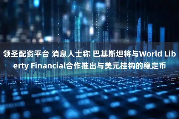 领圣配资平台 消息人士称 巴基斯坦将与World Liberty Financial合作推出与美元挂钩的稳定币